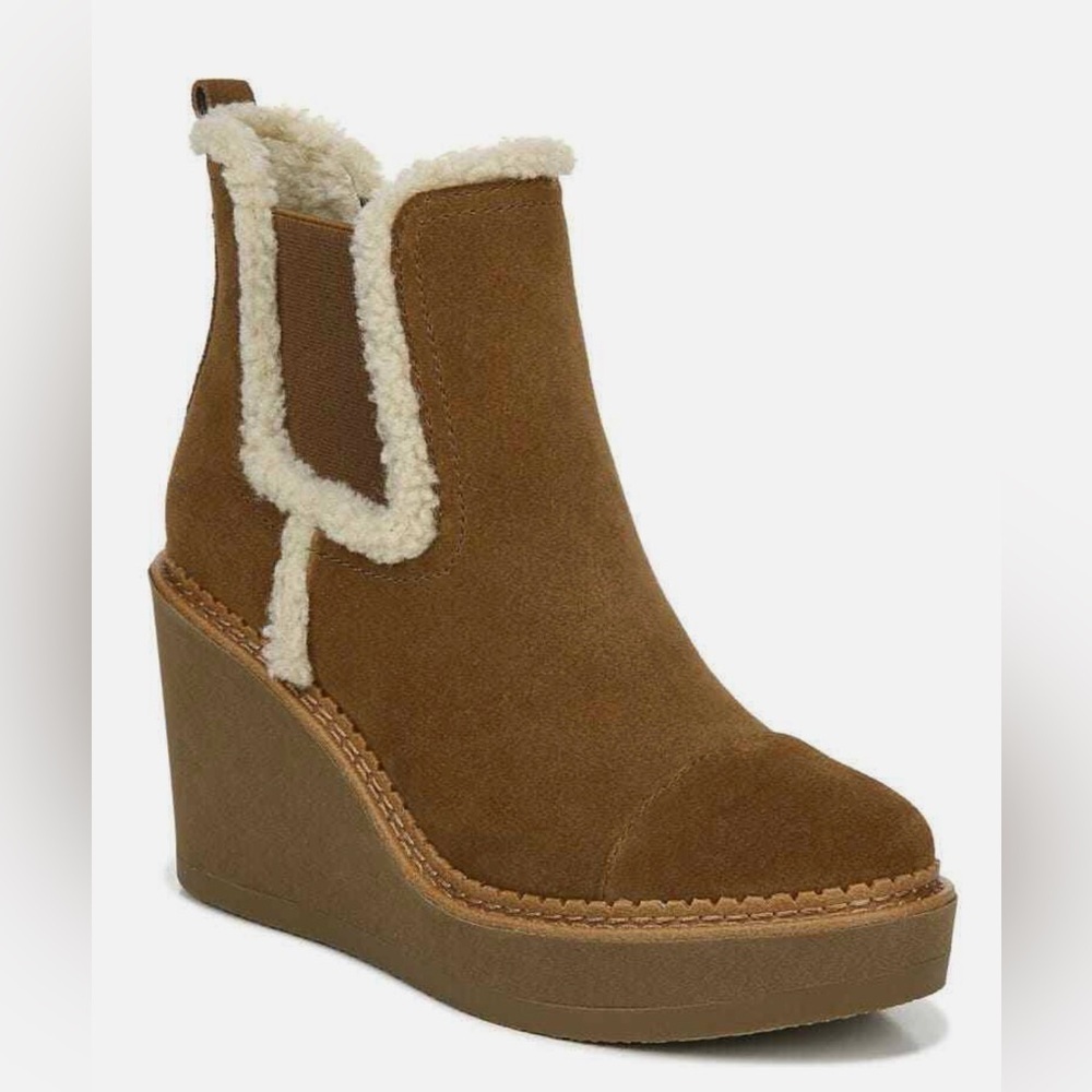 Sam Edelman Chelsea Wedge Waterproof Boot Size 8.5 Toffee Excellent Condition